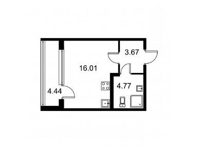 Студия 26.67 кв.м, ЖК «Квартал Заречье», 4 267 200 руб.