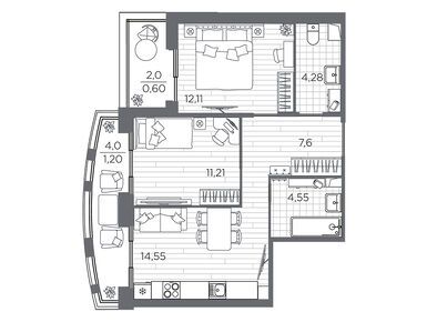 Планировки двухкомнатные в ЖК Respect (Респект)