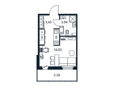 Студия 23.20 кв.м, ЖК «Полис ЛАВрики», 5 266 888 руб.