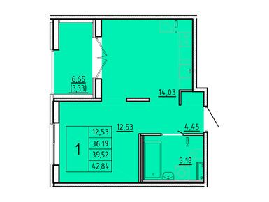 1-комнатная 36.19 кв.м, ЖК «Образцовый квартал 16», 7 650 566 руб.