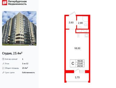 Студия 23.40 кв.м, ЖК «Аннинский парк», 2 868 840 руб.