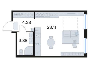 Студия 31.70 кв.м, ЖК «Глоракс Парголово», 7 332 665 руб.
