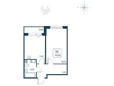 Планировки однокомнатные в ЖК «Расцветай в Янино»
