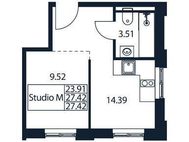 Планировки 2-к. апартаменты в МФК «Арт Плаза»