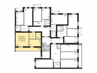 1-комнатная 38.50 кв.м, ЖК «Щегловская усадьба», 4 693 150 руб.