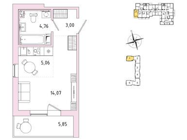 Студия 29.82 кв.м, ЖК «IQ Гатчина», 5 722 458 руб.
