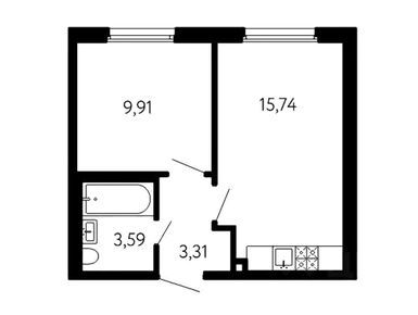 Планировки однокомнатные в ЖК «17 линия»