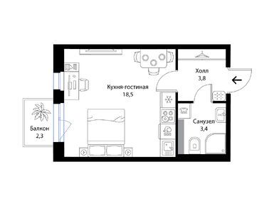Студия 26.40 кв.м, ЖК «Экография», 5 787 408 руб.