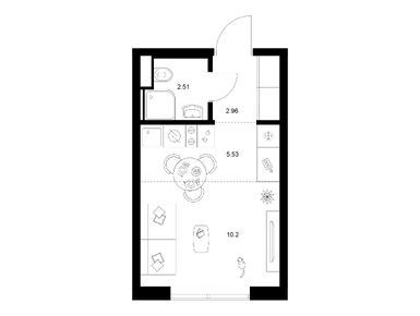 Студия 21.20 кв.м, Заречный парк, 3 936 840 руб.