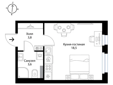 Студия 25.90 кв.м, ЖК «Экография», 6 395 282 руб.