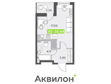 Студия 26.70 кв.м, ЖК «Аквилон ALL in 3.0», 7 431 421 руб.