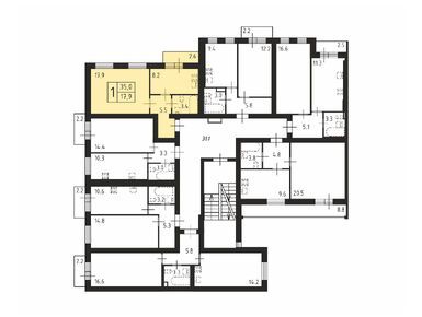 1-комнатная 35.00 кв.м, ЖК «Щегловская усадьба», 3 706 500 руб.