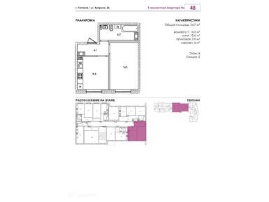 Планировки однокомнатные в ЖК «Куприн»