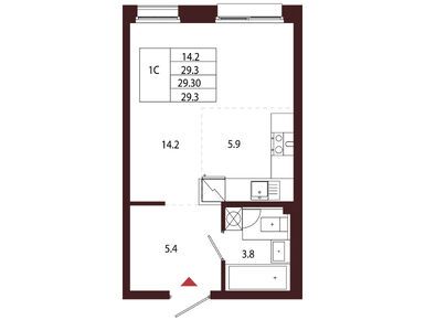 Планировки однокомнатные в ЖК «Лисино»