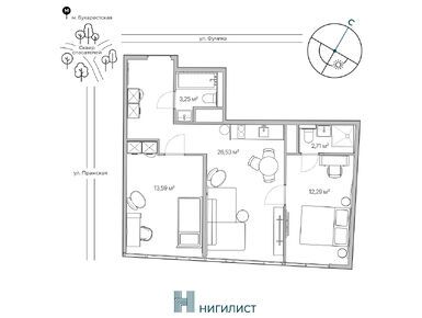 Планировки 2-к. апартаменты в ЖК «Нигилист»