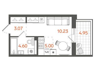 Студия 22.77 кв.м, ЖК «STAVNI Обводный» («Ставни Обводный»), 14 189 269 руб.
