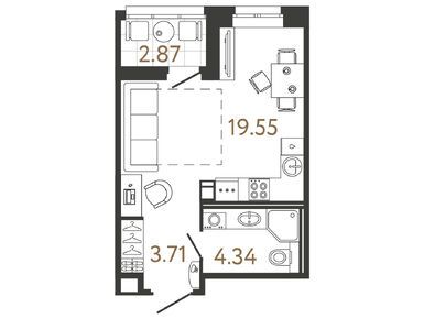 Студия 27.38 кв.м, ЖК Ultra City 3.0 (Ультра Сити 3.0), 7 972 911 руб.