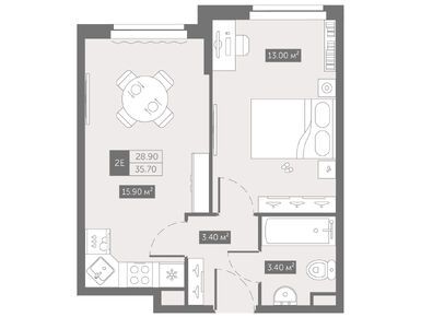 Планировки 1-к. апартаменты в «Зум на Неве»