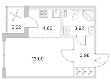 Планировки студии в ЖК «Любоград»