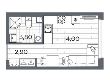 Студия 21.50 кв.м, ЖК «Плюс Пулковский», 5 628 700 руб.