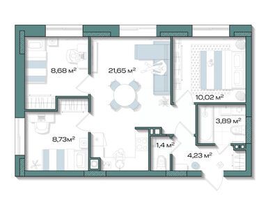 Планировки трехкомнатные в Клубный дом «Аксиома. Возрождение»