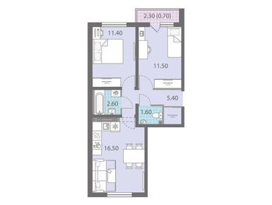 Планировки двухкомнатные в ЖК «Ржевский парк»