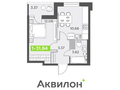 Планировки однокомнатные в ЖК «Аквилон ALL in 3.0»