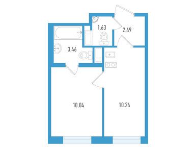 Планировки однокомнатные в ЖК «Старлайт»