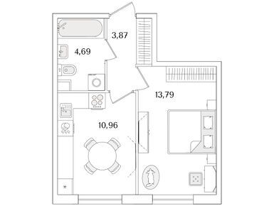Планировки однокомнатные в ЖК «Кинопарк»