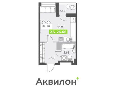 Студия 26.90 кв.м, ЖК «Аквилон ALL in 3.0», 7 097 548 руб.