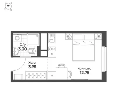 Студия 20.00 кв.м, ЖК «АВЕНЮ-АПАРТ ПУЛКОВО», 9 569 062 руб.