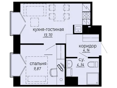2-комнатные 32.05 кв.м, iD Polytech (АйДи Политех), 12 820 000 руб.