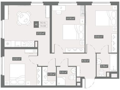 Планировки 3-к. апартаменты в «Zoom на Неве» (Зум на Неве)
