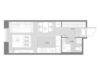 1-комнатная 27.63 кв.м, ЖК AVANT (Авант), 24 734 631 руб.
