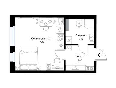 Студия 26.00 кв.м, ЖК «Экография», 5 699 720 руб.