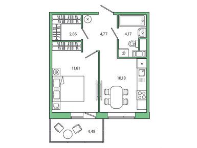 1-комнатная 35.20 кв.м, ЖК Jaanila Drive (Янила Драйв), 6 828 800 руб.