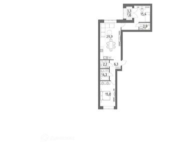 2-комнатная 77.70 кв.м, ЖК «Наука», 20 447 000 руб.