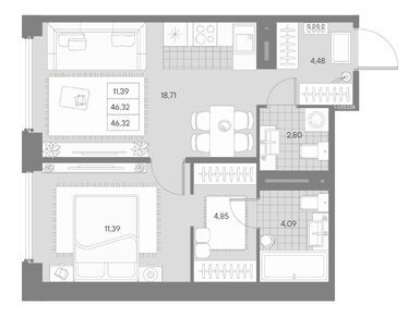 1-комнатная 46.32 кв.м, ЖК AVANT (Авант), 37 747 062 руб.