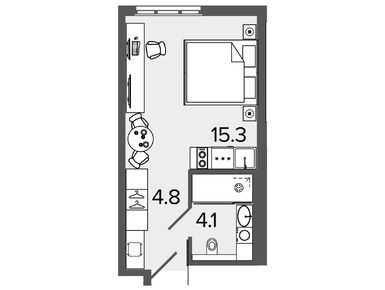 Студия 23.30 кв.м, ARTSTUDIO M103, 9 400 000 руб.
