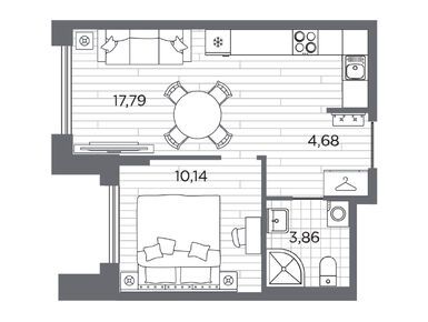 Планировки однокомнатные в ЖК «Галерная гавань»