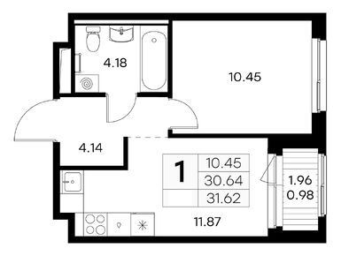 Планировки однокомнатные в ЖК GloraX Новоселье (Глоракс Новоселье)