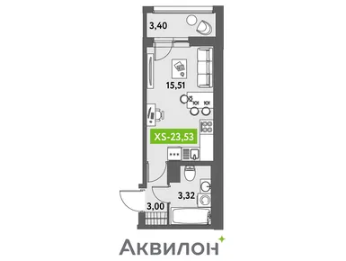 Студия 24.70 кв.м, ЖК «Аквилон Ливз», 9 167 627 руб.
