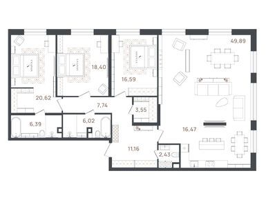 Планировки четырехкомнатные в ЖК «VI Квартал»