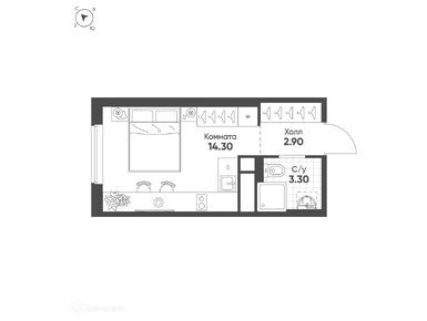 Студия 20.10 кв.м, ЖК «АВЕНЮ-АПАРТ ПУЛКОВО», 9 687 059 руб.