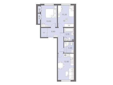 Планировки двухкомнатные в ЖК «Ручьи»