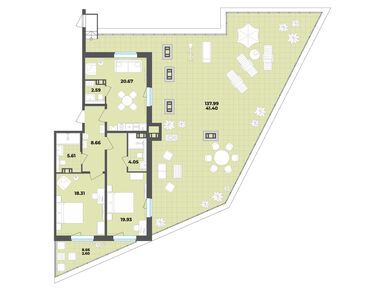 Планировки 2-к. апартаменты в «Лиговский 127»