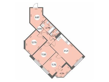 Планировки трехкомнатные в ЖК «Огни Залива»