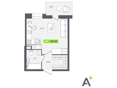 Студия 26.20 кв.м, ЖК «Аквилон Сторис», 6 543 975 руб.