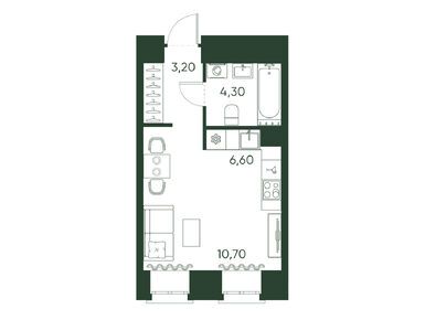 Планировки студии в Клубный дом «Моисеенко 10»
