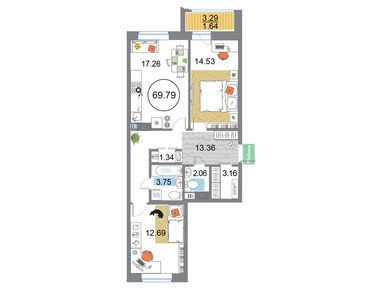 3-комнатная 69.79 кв.м, ЖК Modum (Модум), 19 732 983 руб.